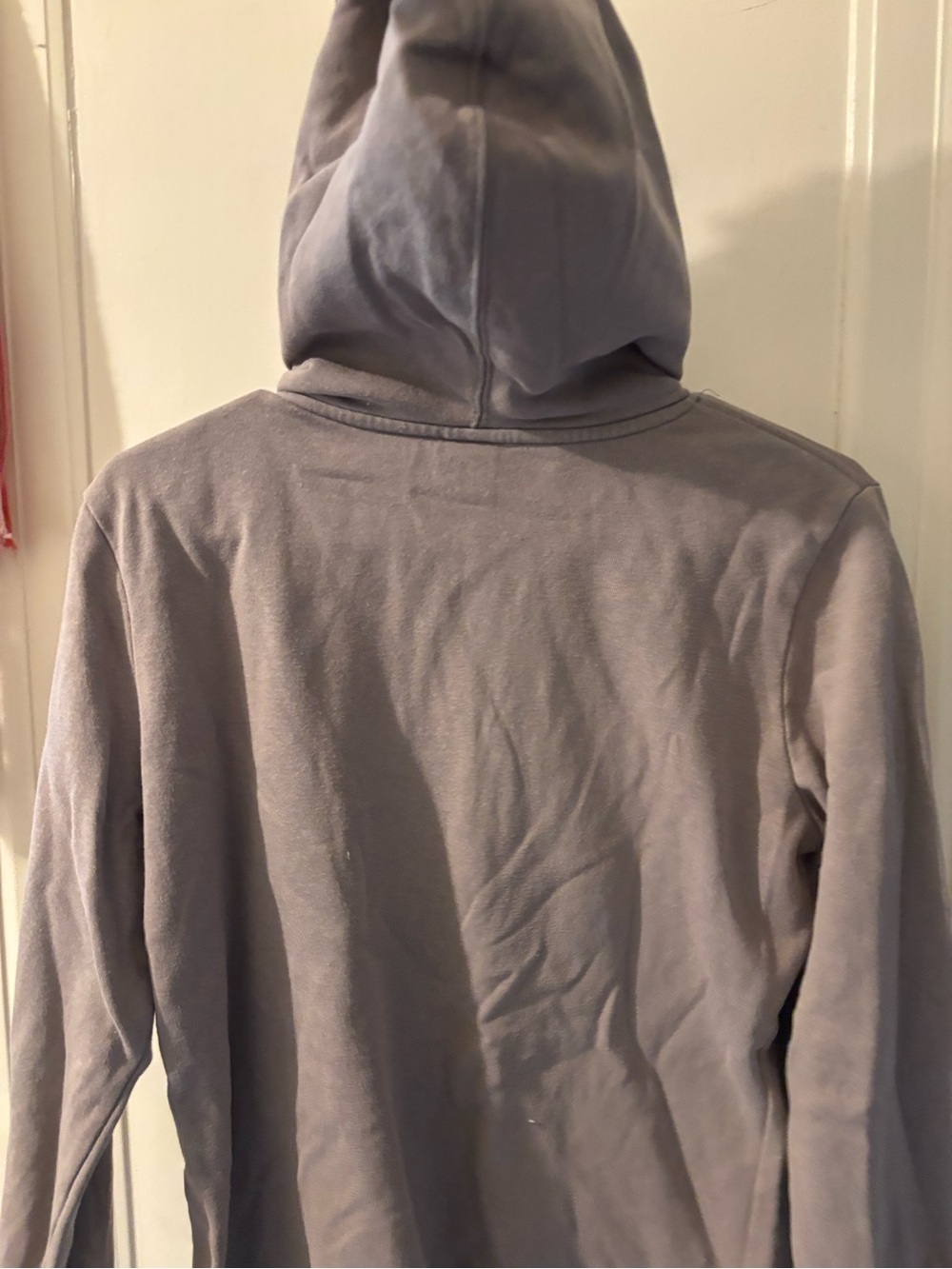 The North Face Taupe Hoodie with Neon Pink Logo - Picture 7 of 7